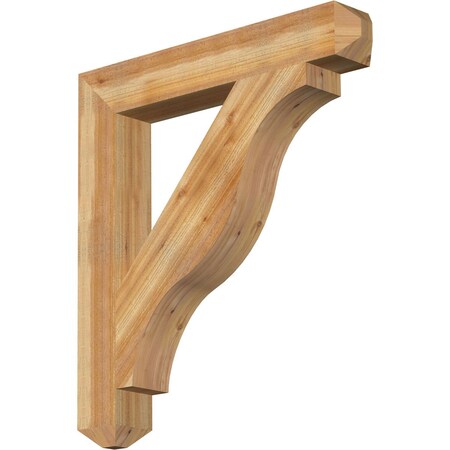 Ekena Millwork Funston Craftsman Rough Sawn Bracket, Western Red Cedar, 6"W x 40"D x 44"H BKT06X40X44FST04RWR